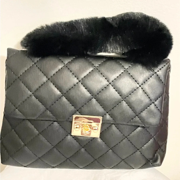 Mini  fashion quilted crossbody trendy flap black handbag black - Picture 2 of 3